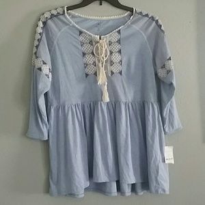 NWT! Denim color 3/4 sleeve Top!